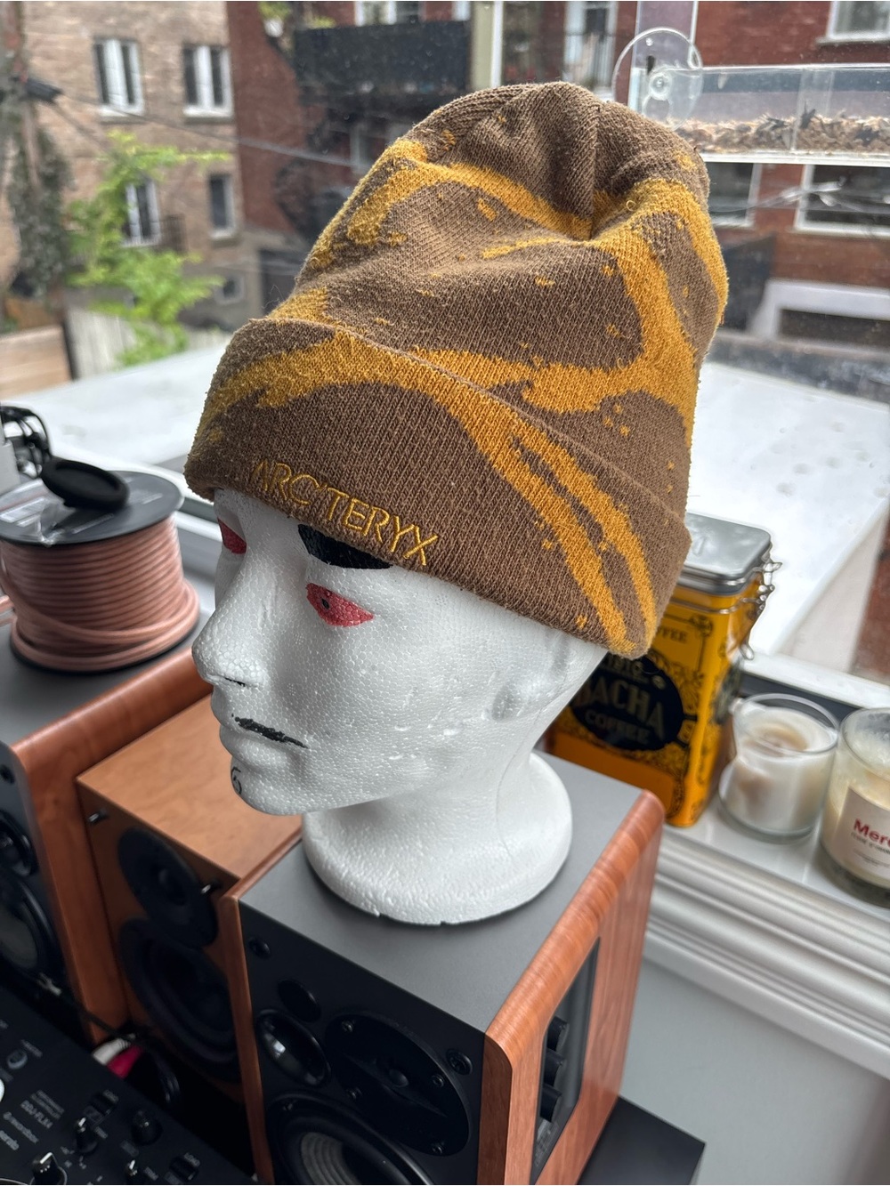 Arc'teryx Brown and Mustard Patterned Knit Beanie